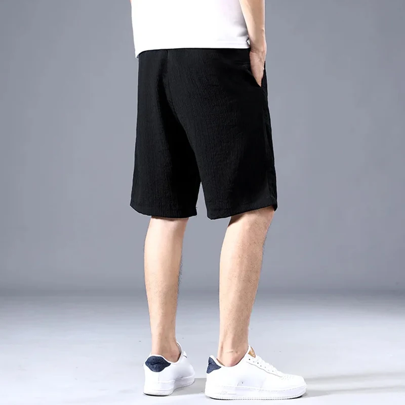 Lce Silk Shorts Men's Thin Sports Cropped Pants Loose Straight Leg Cool Breathable New Fashion Trend Casual XL-XXXL - Image 3