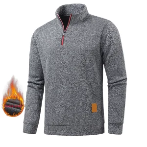 Autumn men's half-zip sweatshirts, long-sleeved solid color pullovers, turtlenecks, streetwear, winter warm jackets, sports coat