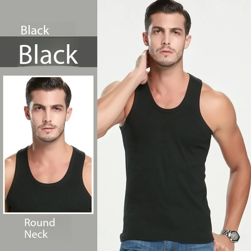 2025 New Men's Summer Lightweight Cotton Tight Vest Sports Casual Family Pajamas Outdoor Tight Top Breathable Quick Drying Vest - Image 3