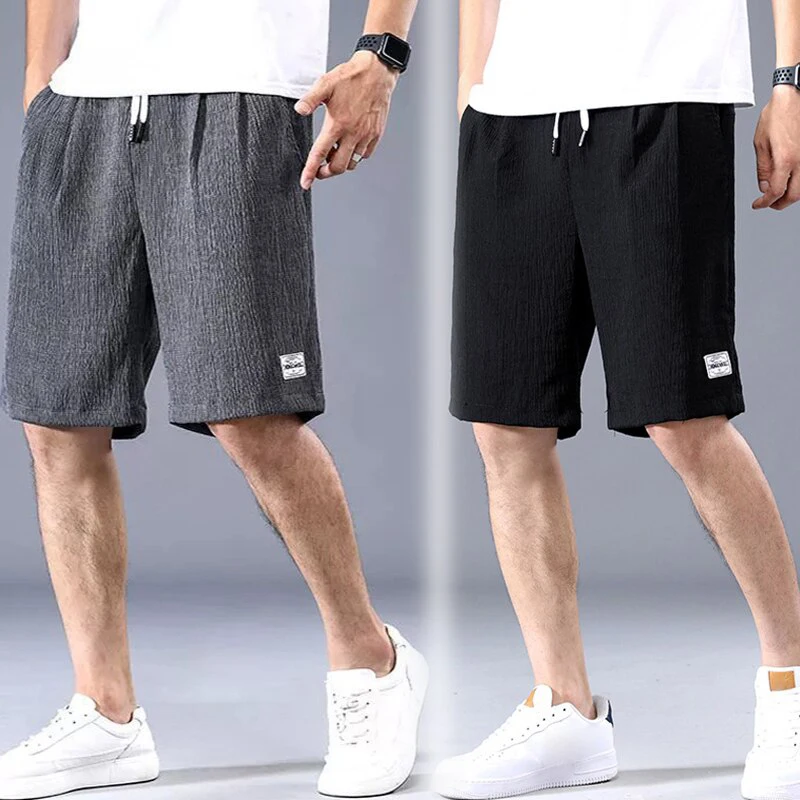 Lce Silk Shorts Men's Thin Sports Cropped Pants Loose Straight Leg Cool Breathable New Fashion Trend Casual XL-XXXL - Image 4